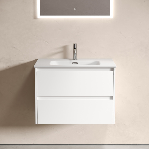 Тумба под раковину Sancos Libra LB70W 70х50 подвесная цвет белый - фото 5